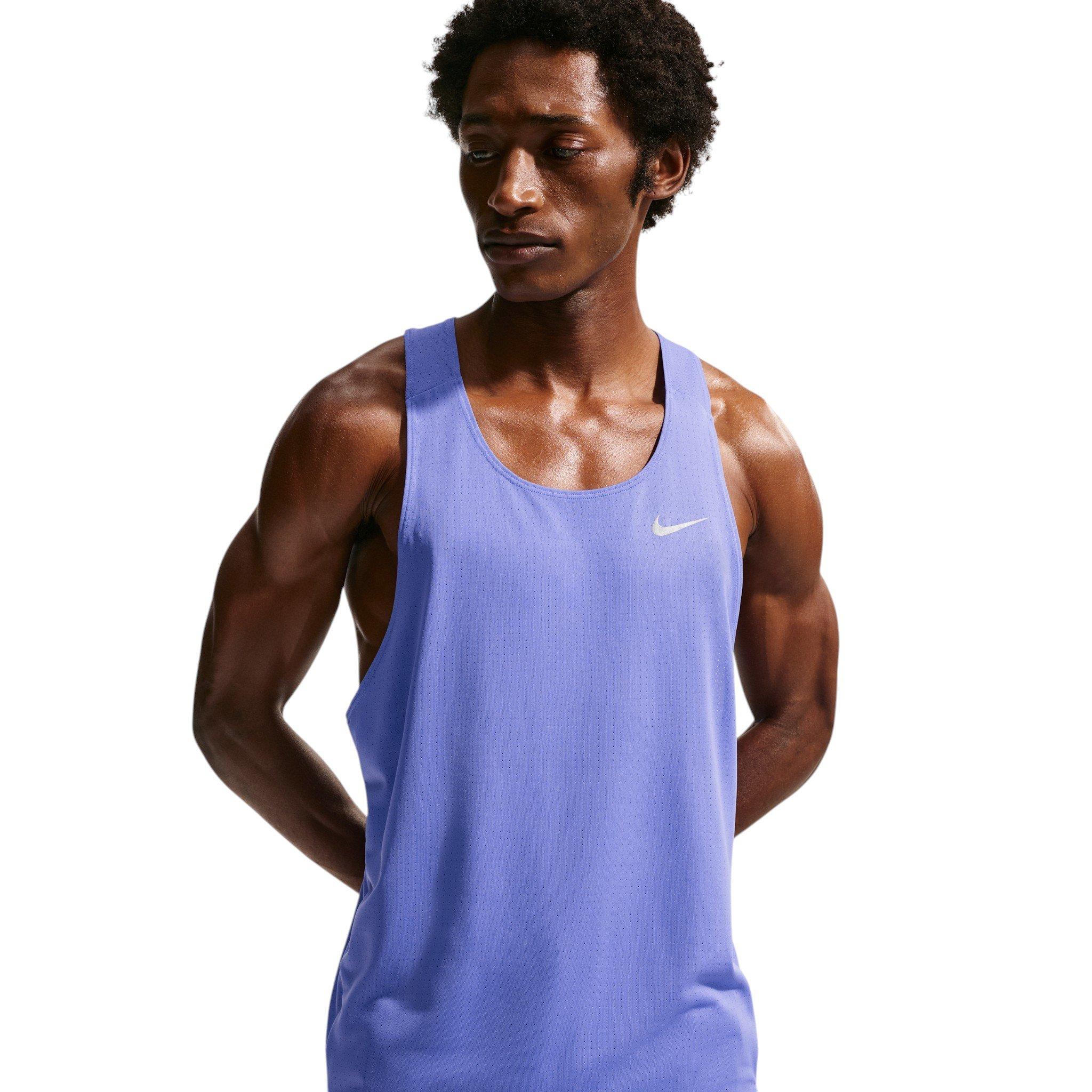 Nike Men's Fast Dri-FIT Running Singlet - Blue - BLUE